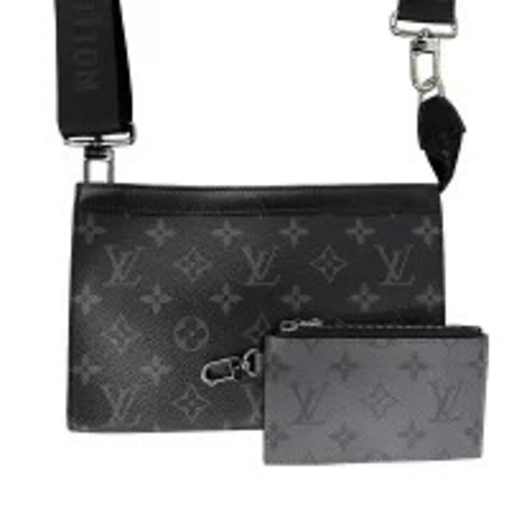 Louis Vuitton Gaston Wearable Wallet Shoulder Bag Monogram Eclipse Black Coin